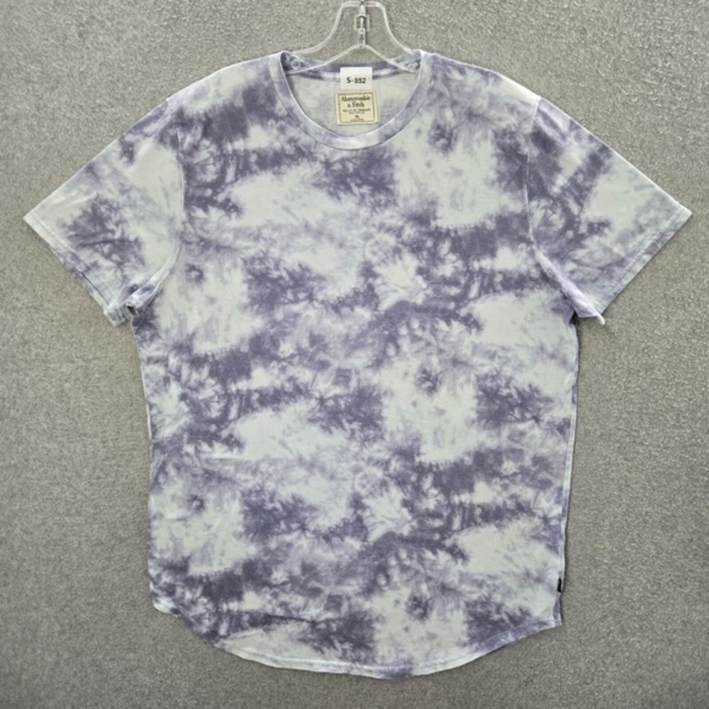 Abercrombie & Fitch Men Shirt XL Gray Tie Dye Y2K Short Sleeve Tee‎